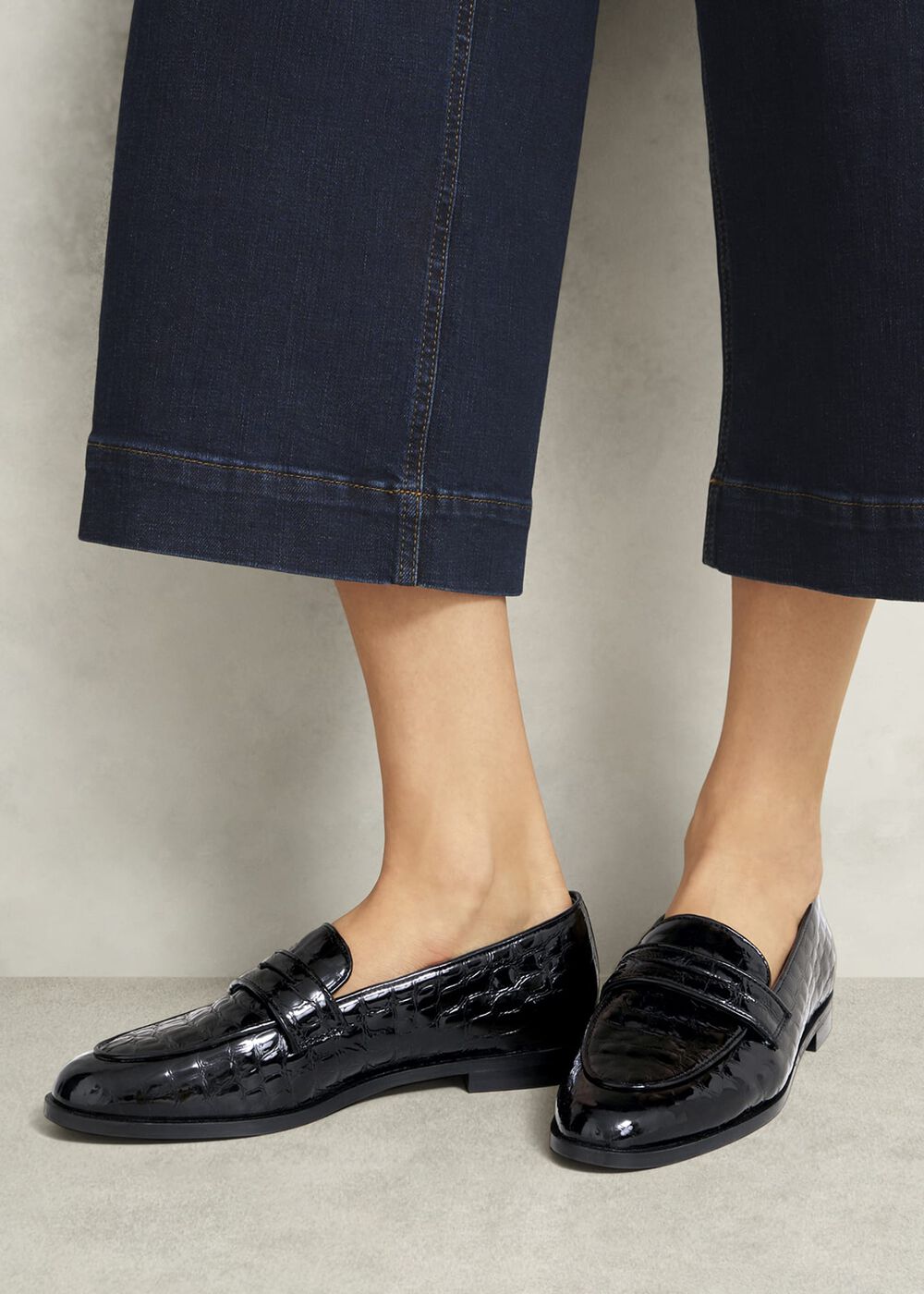 Lillian Leather Loafers, Black, hi-res