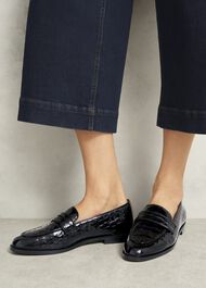 Lillian Leather Loafers, Black, hi-res