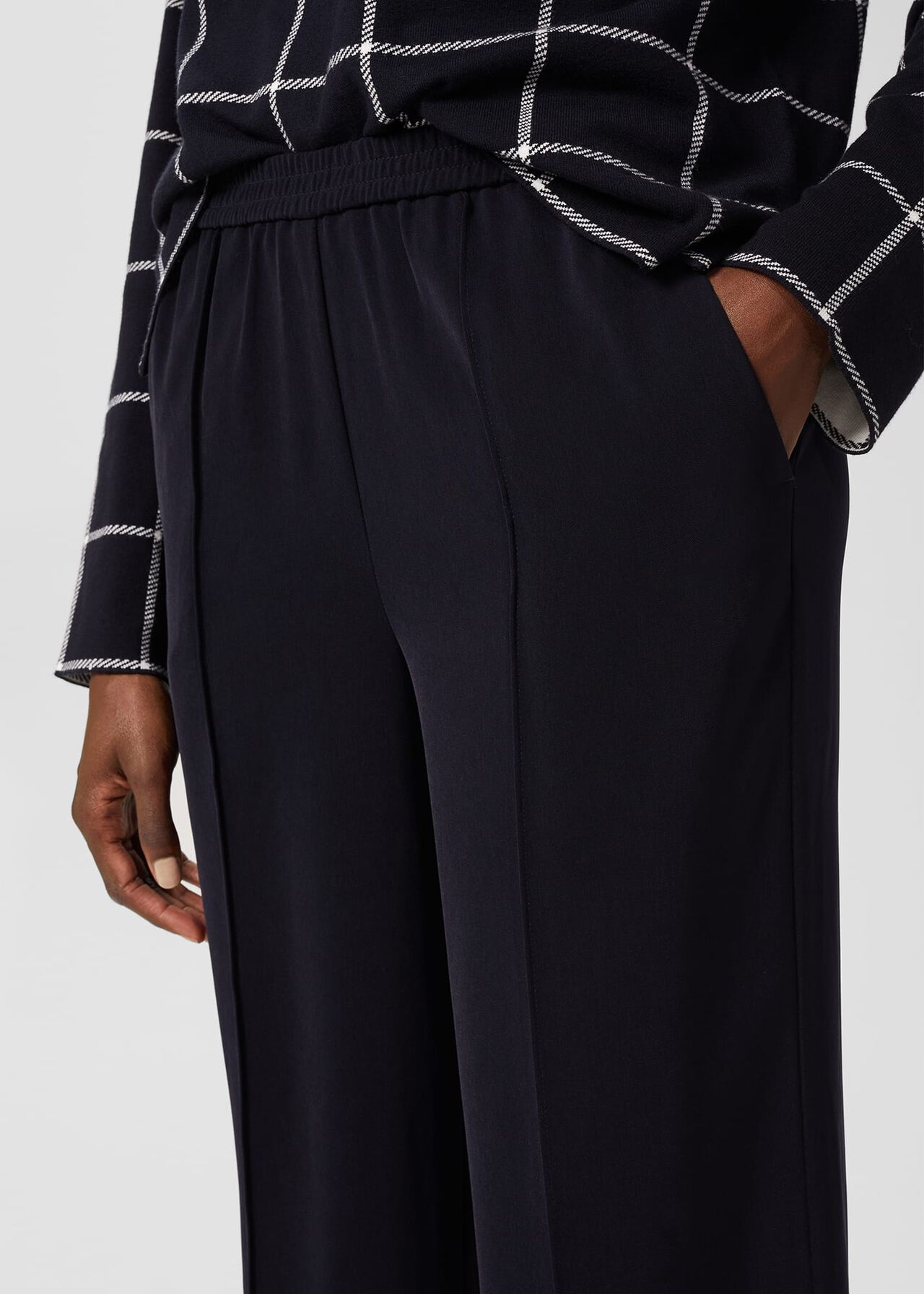 Jas Wide Leg Trousers, Navy, hi-res