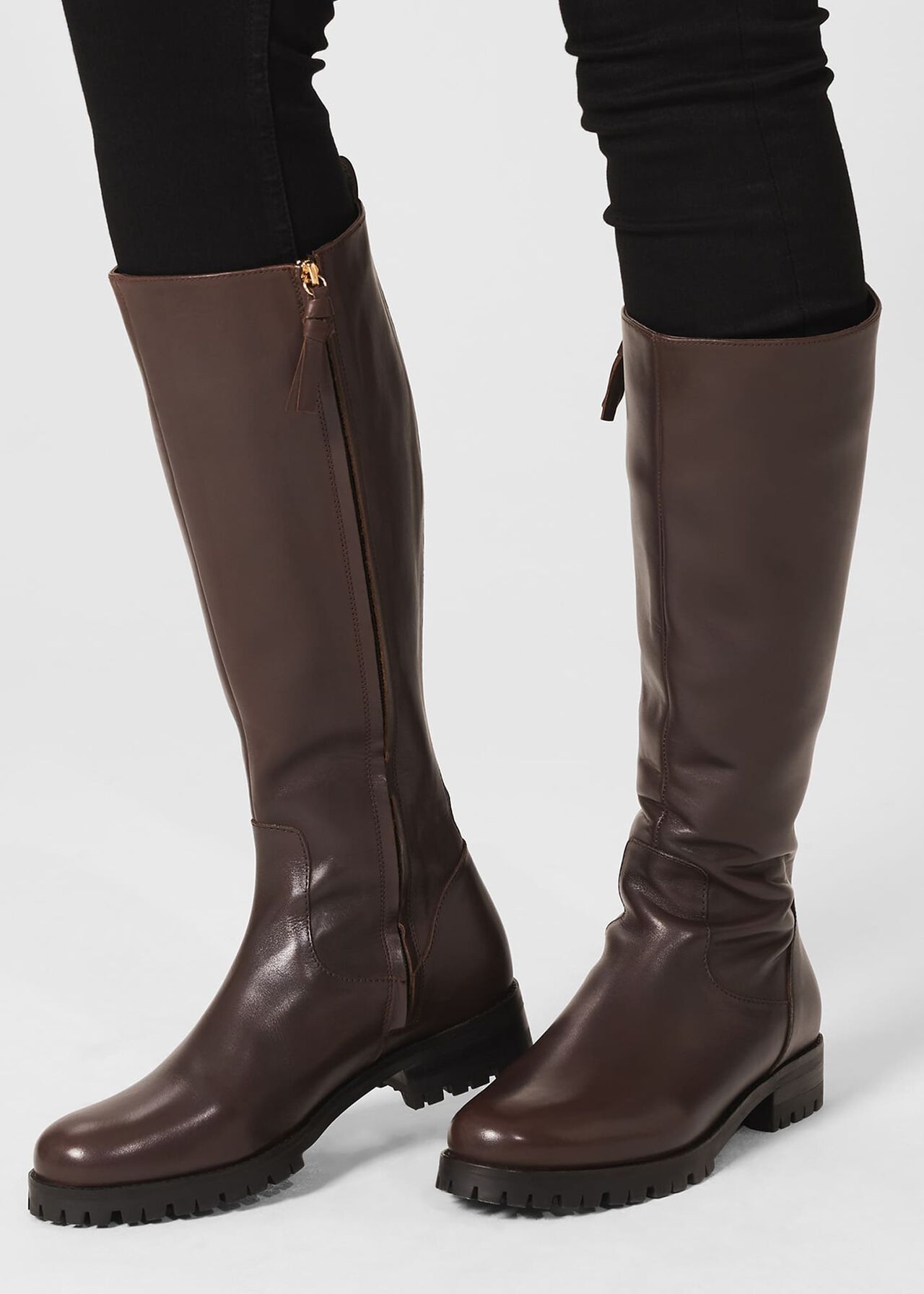Kalani Knee Boots, Dark Brown, hi-res