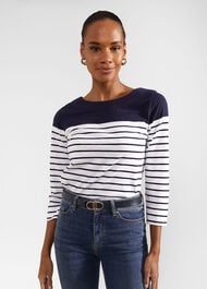 Kiera Leather Belt, Navy, hi-res