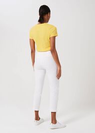 Mallory Cotton Blend Capri Pants With Stretch, White, hi-res