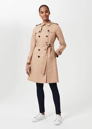 Saskia Water Resistant Trench Coat, Tan, hi-res