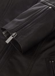 Fran Leather Jacket, Black, hi-res