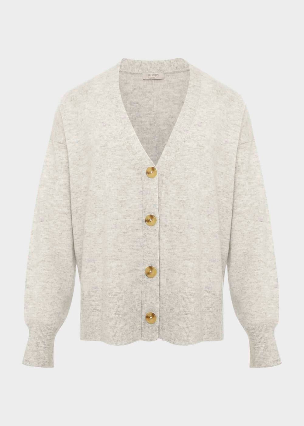 Julaina Cardigan With Cashmere, Pale Grey Marl, hi-res