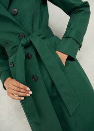Saskia Shower Resistant Trench Coat, Bay Green, hi-res