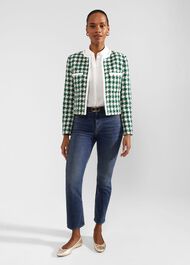 Genevieve Cotton Blend Jacket, Green Ivory, hi-res
