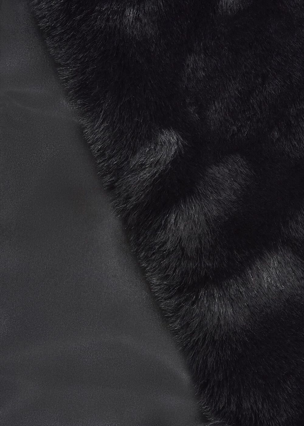 Christie Fur Scarf, Black, hi-res