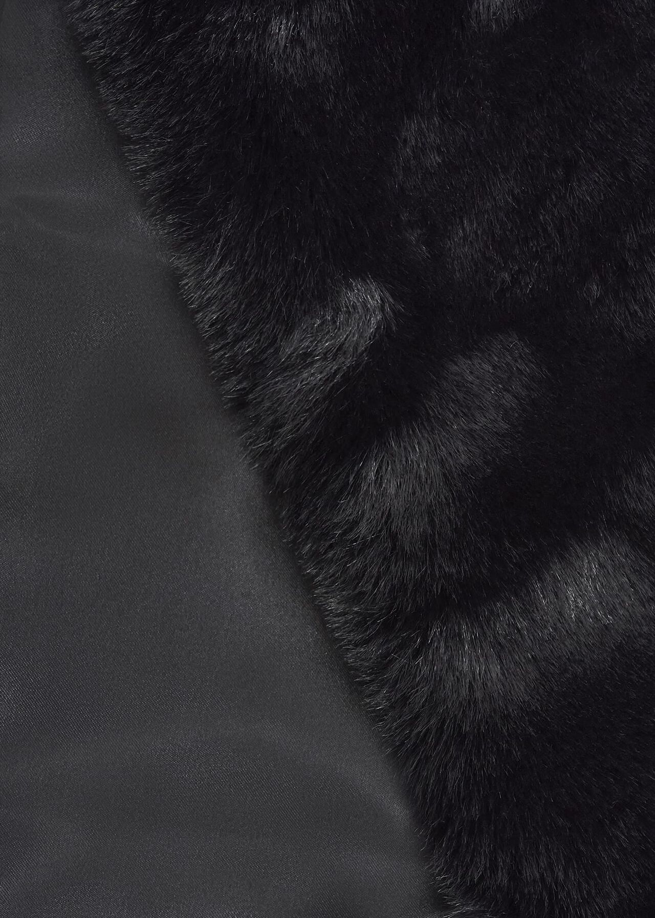Christie Fur Scarf, Black, hi-res