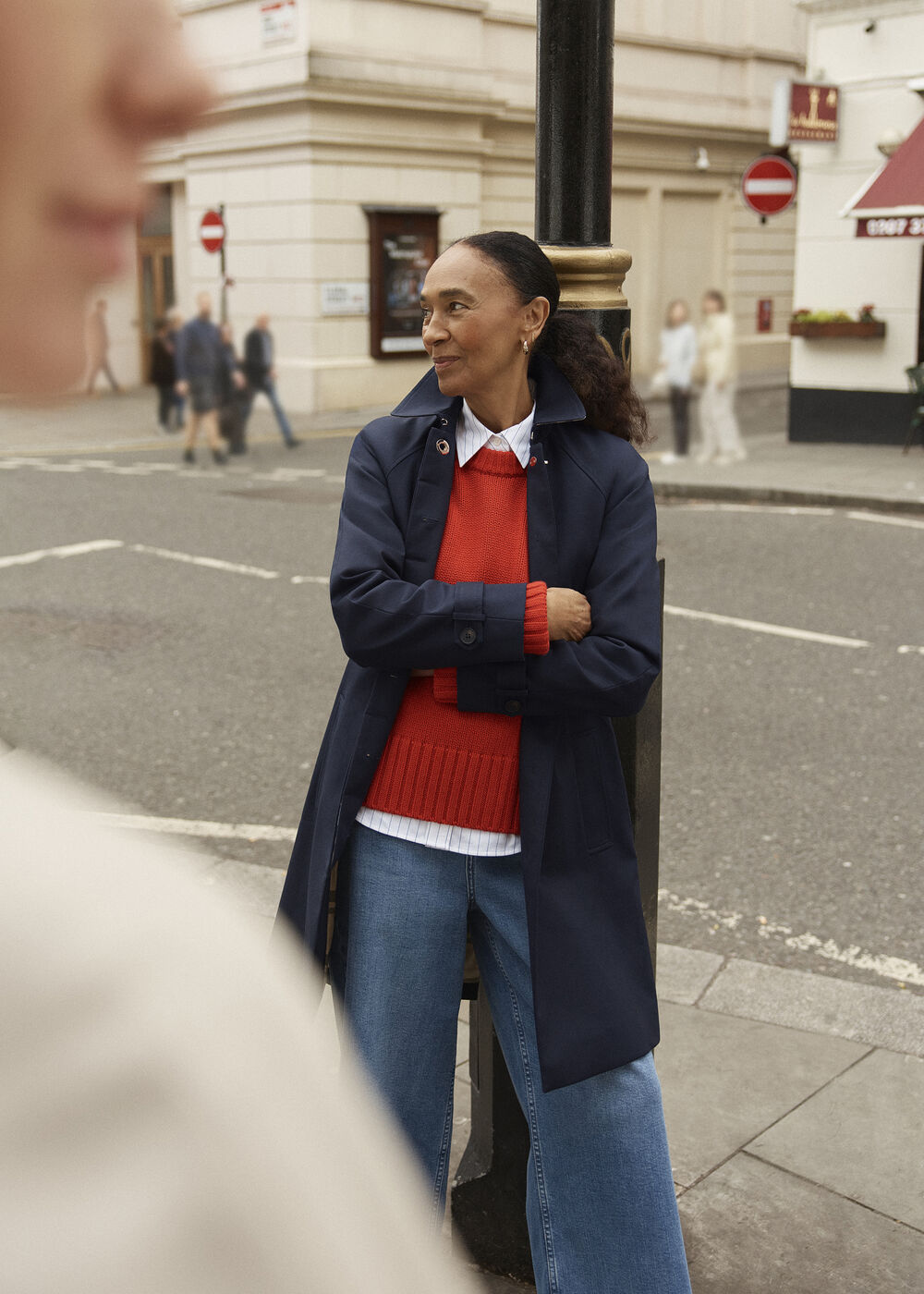 Vivienne Shower Resistant Trench Coat, Navy, hi-res