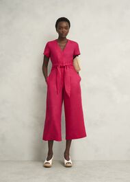 Petite Aliya Linen Jumpsuit, Zinnia Pink, hi-res