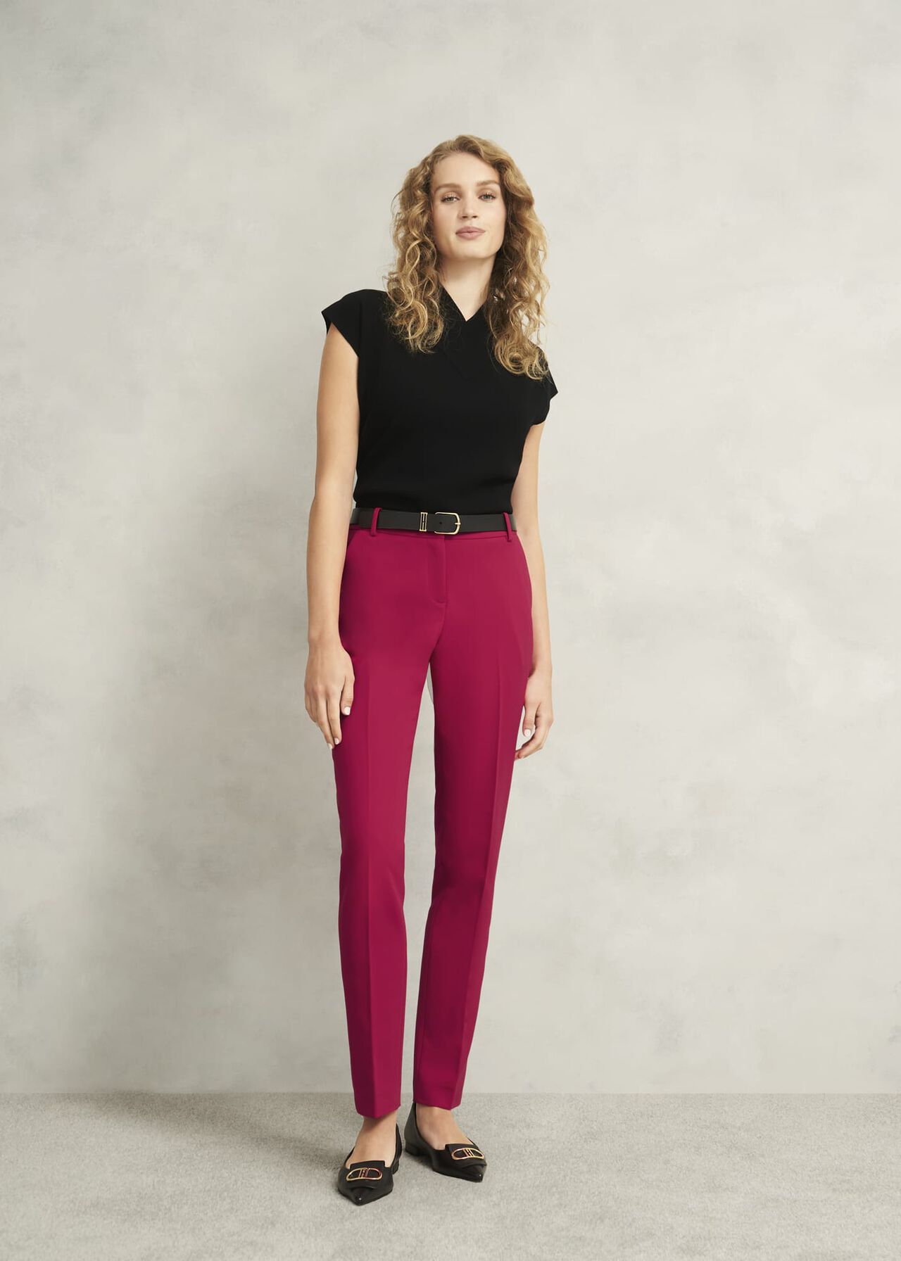 Petite Suki Tapered Trousers, Hot Magenta, hi-res