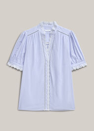 Naima Blouse, Blue Ivory, hi-res