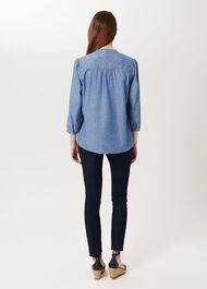 Sofia Chambray Blouse, Blue, hi-res