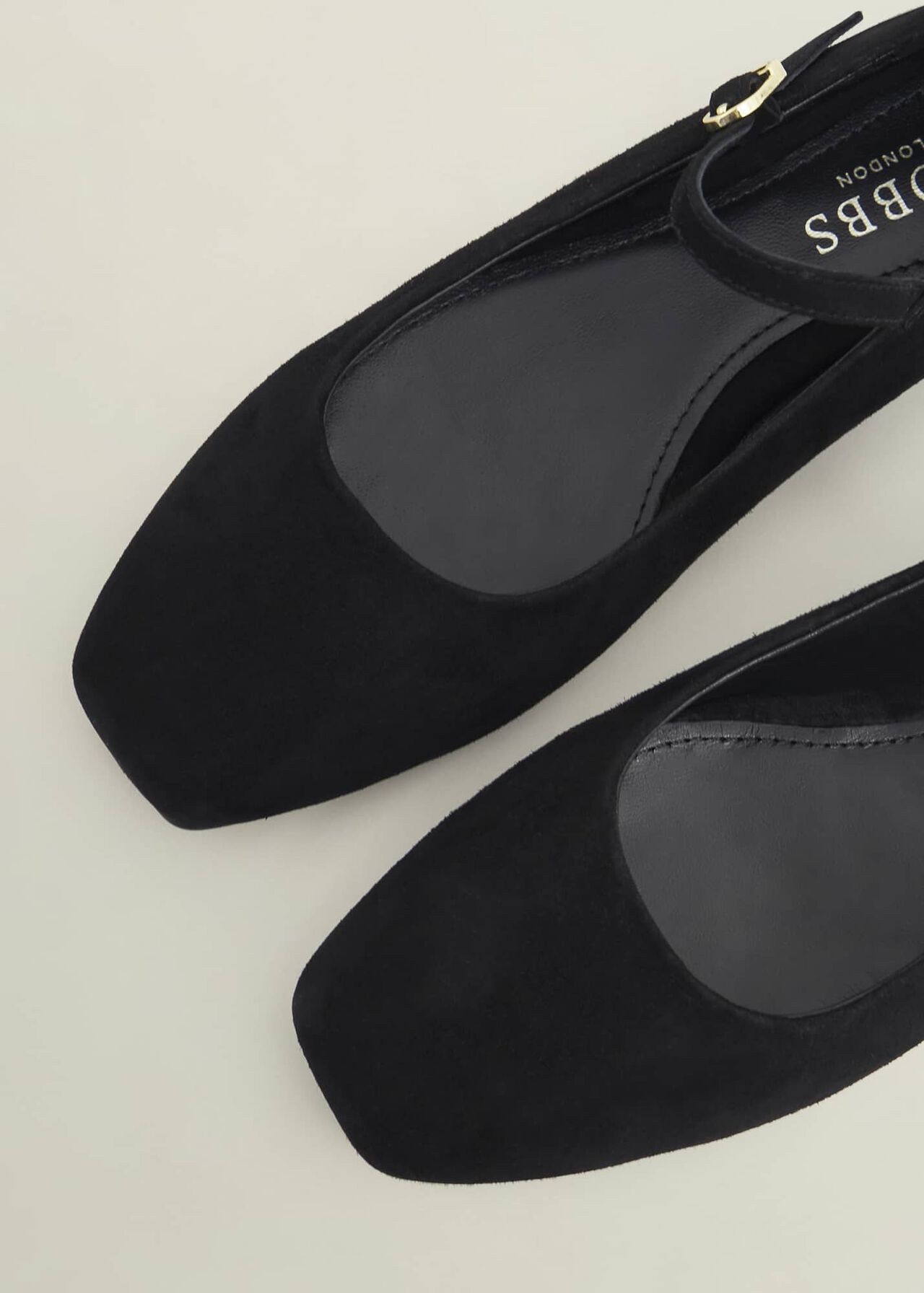 Suede Chrissy Mary Janes, Black, hi-res