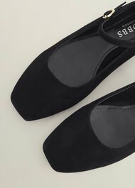 Suede Chrissy Mary Janes, Black, hi-res