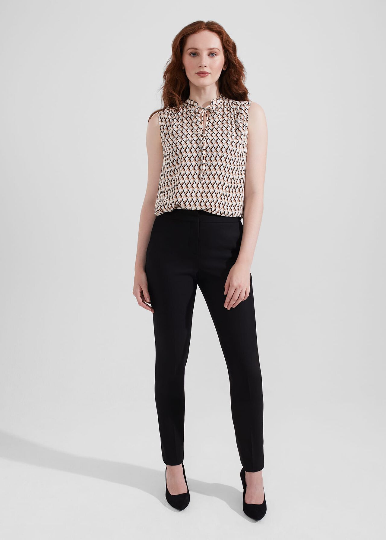 Esmeralda Blouse, Ivory Black, hi-res