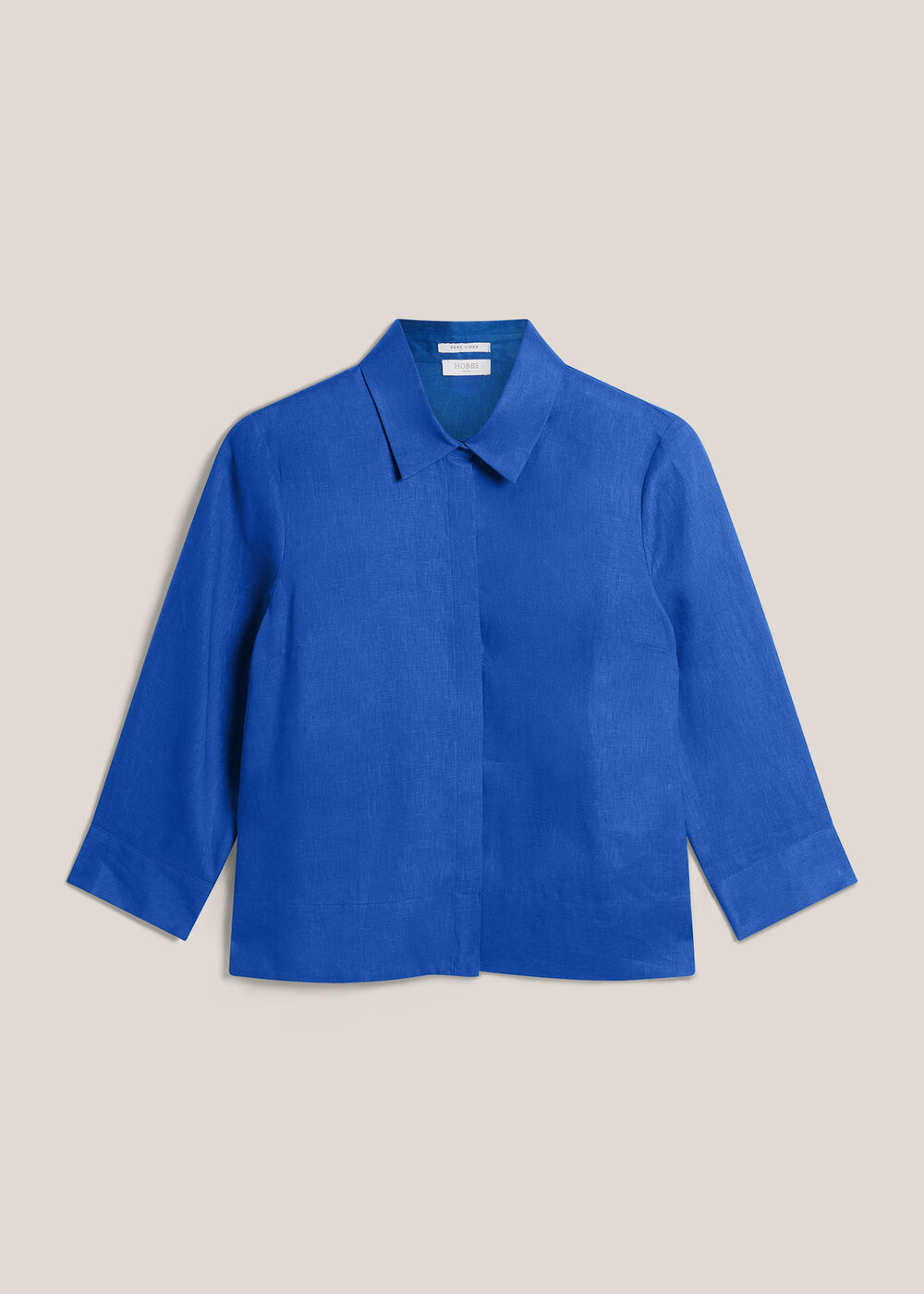 Nita Linen Shirt, French Blue, hi-res