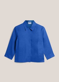 Nita Linen Shirt, French Blue, hi-res