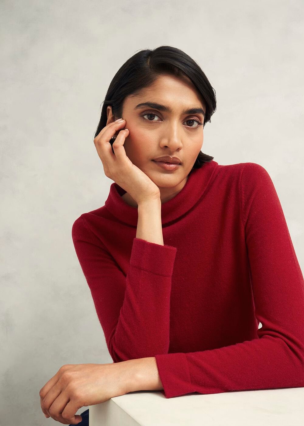 Audrey Wool Cashmere Sweater, Pomegranate, hi-res