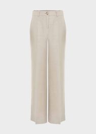 Roberta Wide Linen Pants, Neutral, hi-res