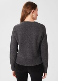 Florence Gem Cardigan with Alpaca, Charcoal Marl, hi-res