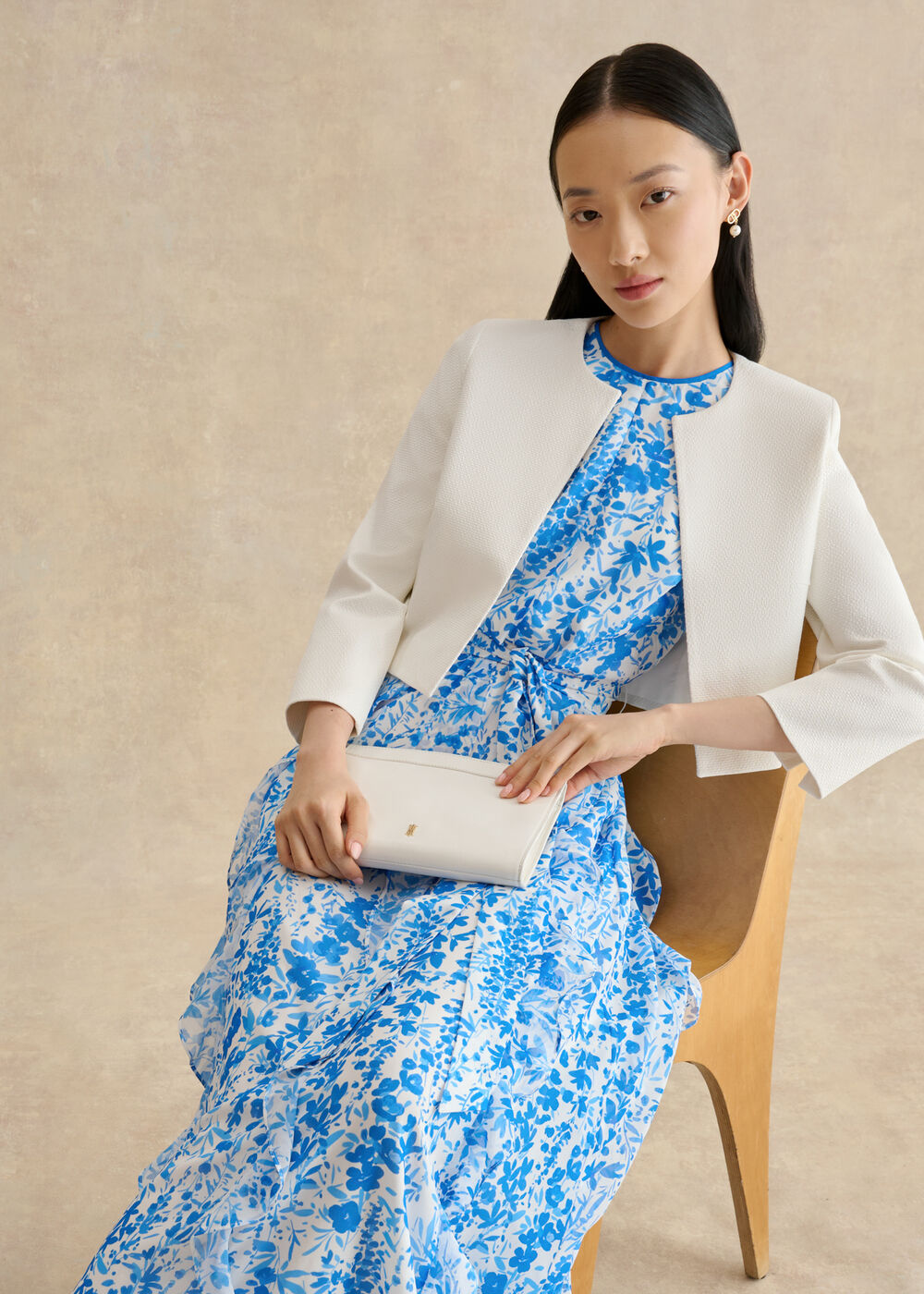 Elize Textured Jacket, Ivory, hi-res