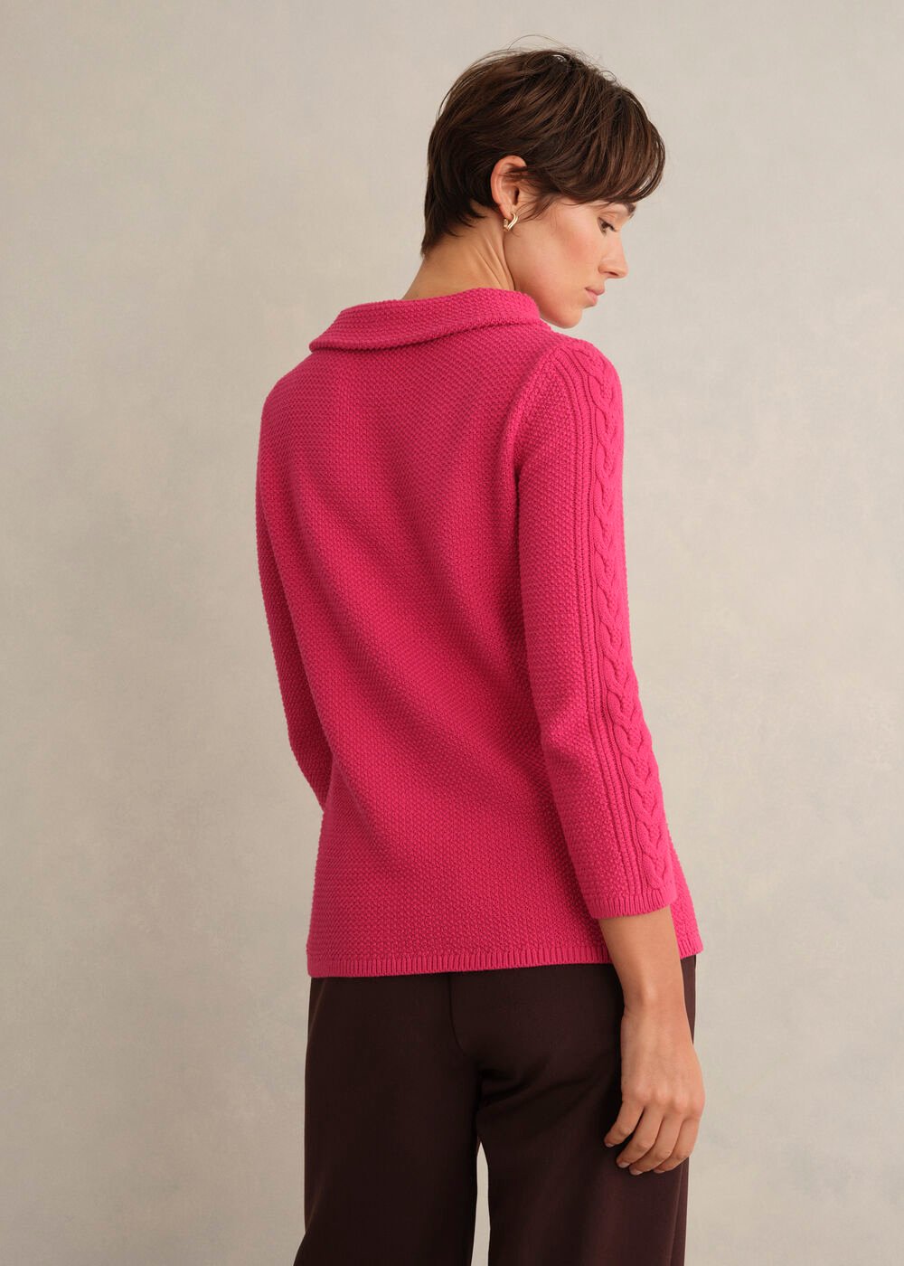 Camilla Cotton Jumper, Soft Berry Pink, hi-res