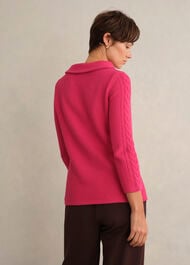 Camilla Cotton Jumper, Soft Berry Pink, hi-res