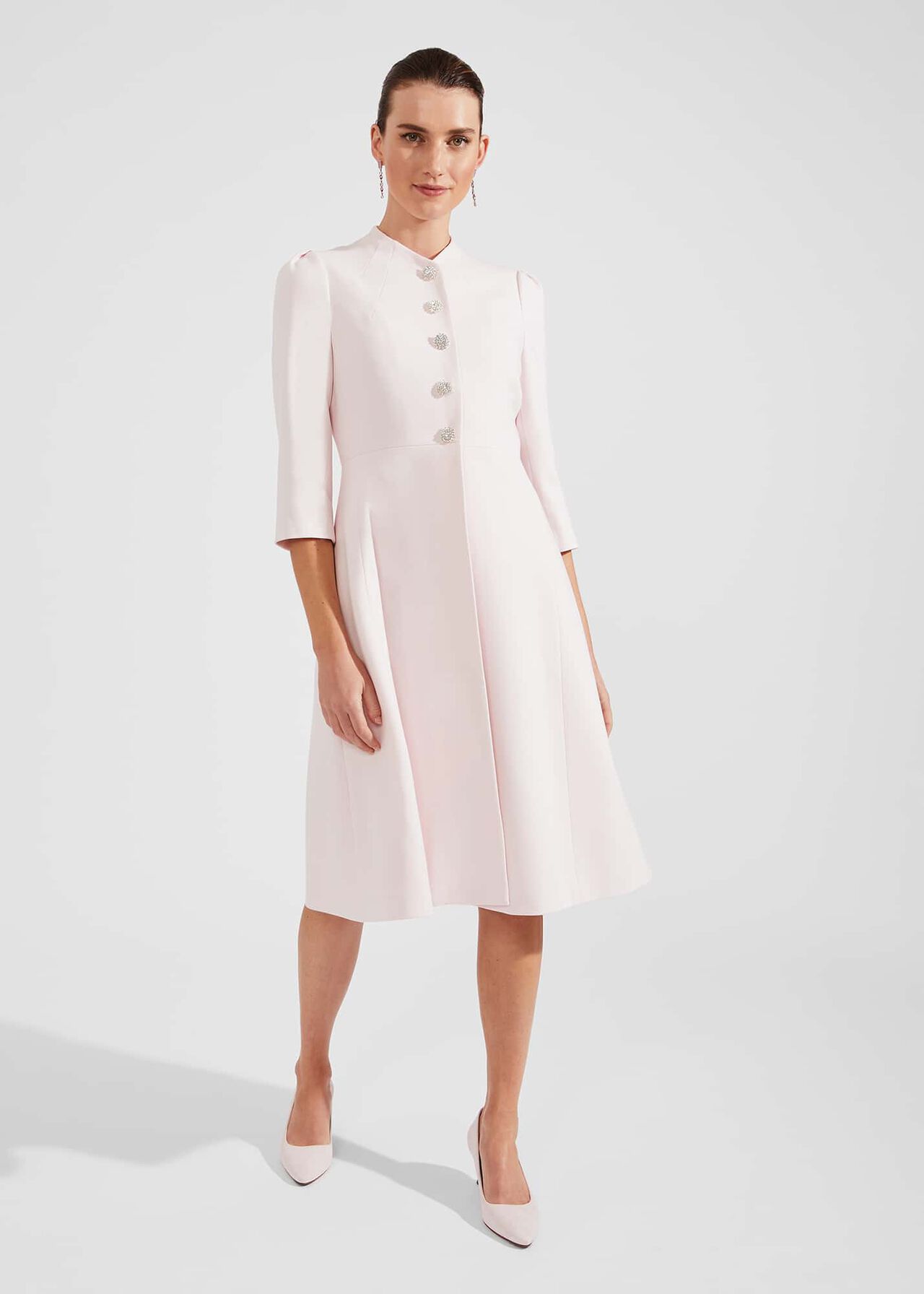 Chara Fit And Flare Coat, Pale Pink, hi-res