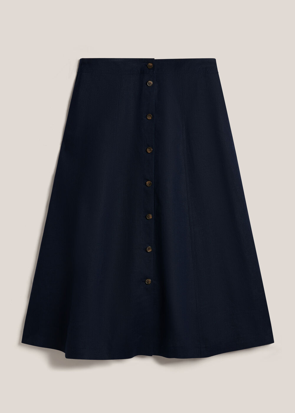 Tonica Linen Skirt, Navy, hi-res