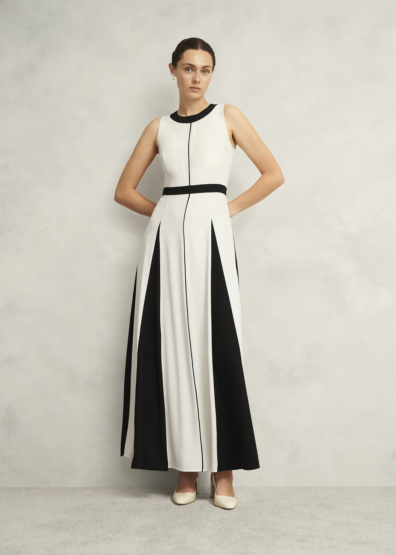Jenn Colourblock Dress, Cream Black, hi-res