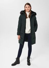 Tali Puffer With Hood, Dark Ivy Green, hi-res
