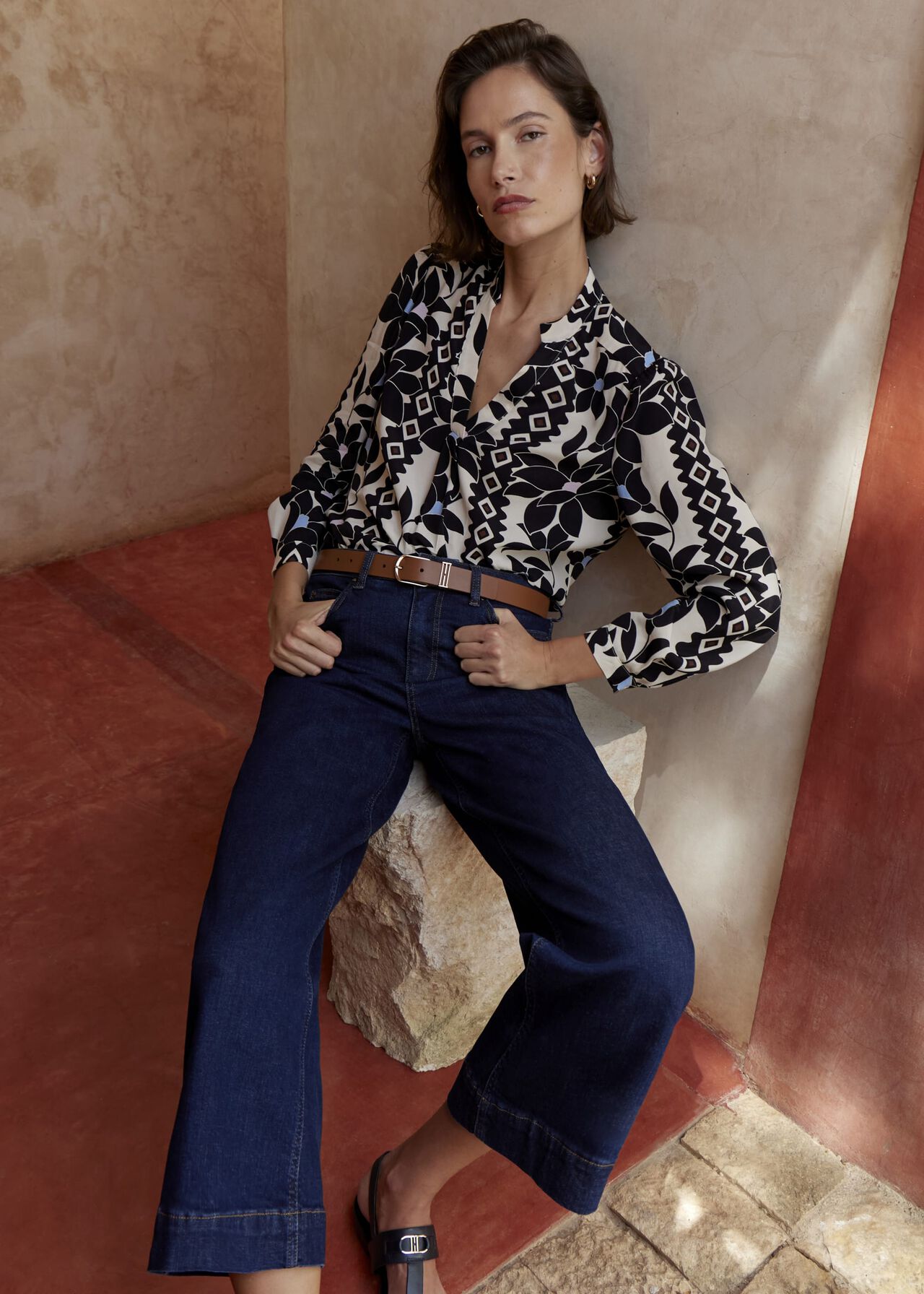 Jilly Blouse, Navy Multi, hi-res