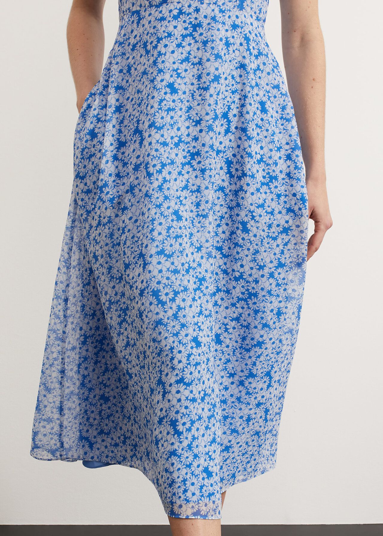 Forbury Paris Midi Dress, Blue Ivory, hi-res