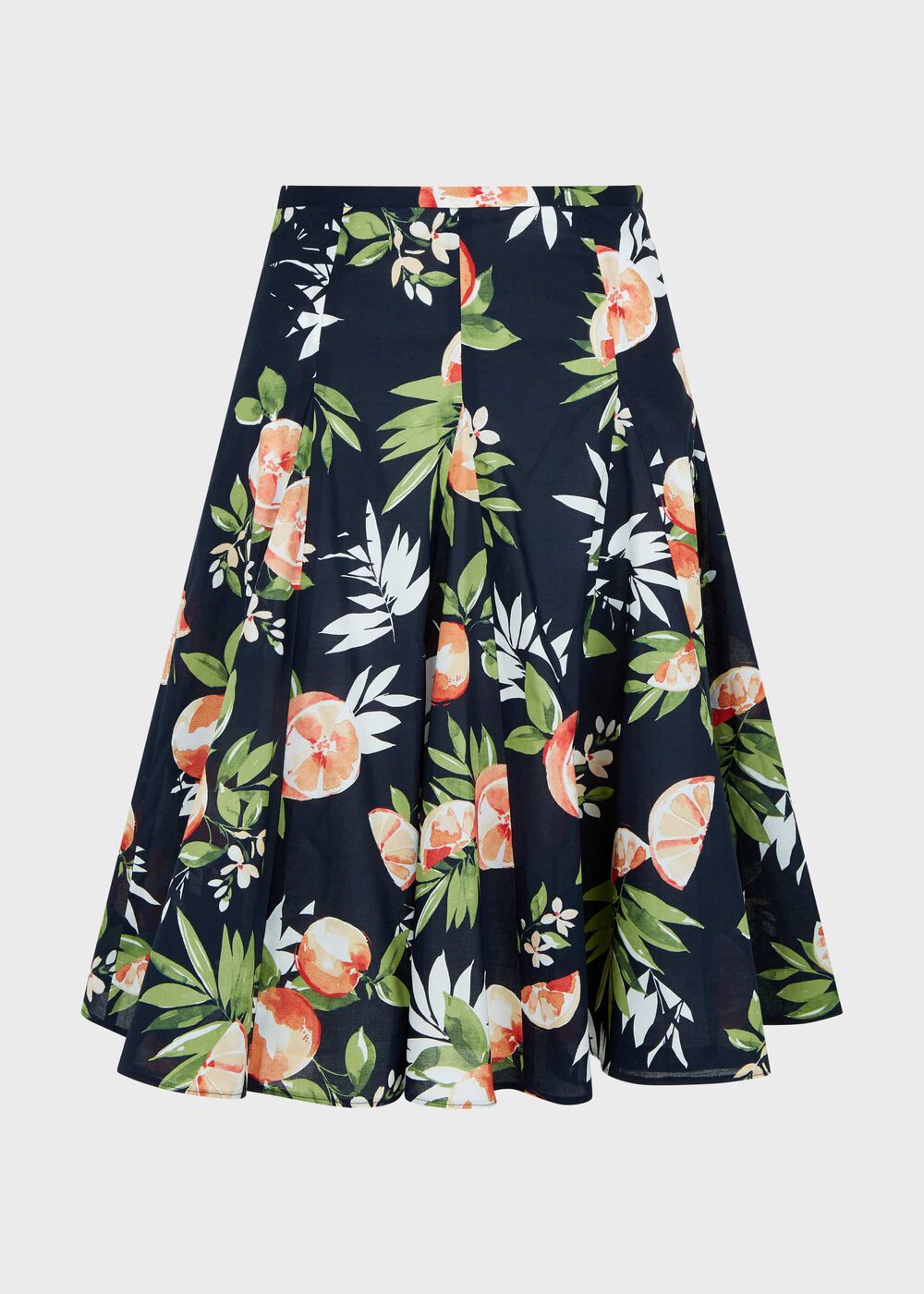 Melina Cotton Floral Full Skirt, Navy Multi, hi-res