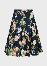 Melina Cotton Floral Full Skirt, Navy Multi, hi-res