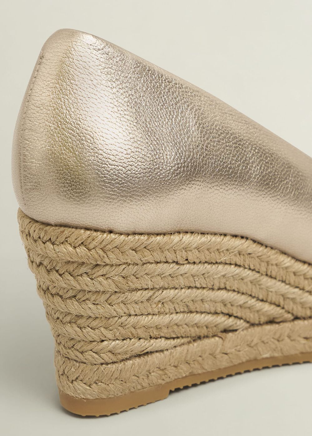 Anna Leather Espadrilles, Pewter, hi-res