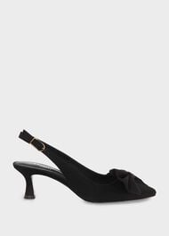 Francis Satin Slingbacks, Black, hi-res