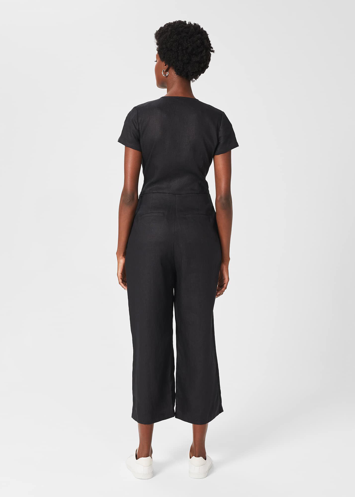 Jayne Linen Cropped Jumpsuit |