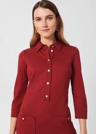 Phillipa Ponte Shift Dress, Vermillion Red, hi-res