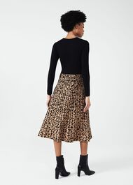 Harlie Knitted Dress, Black Camel, hi-res