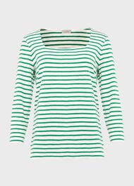 Ginny Cotton T-Shirt, Green White, hi-res