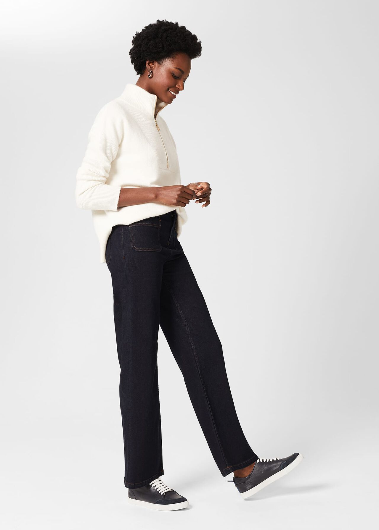 Karis Wide Leg Jeans, Indigo, hi-res