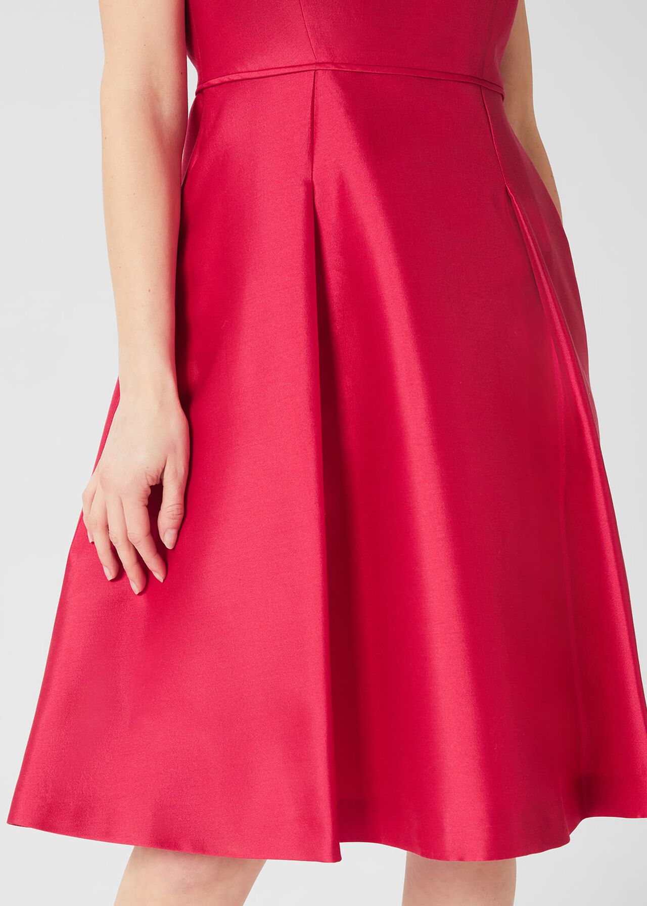 Petite Julietta Silk Blend Fit And Flare Dress, Fuchsia Pink, hi-res