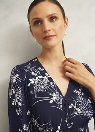 Brielle Trimmed Top, Midnight Multi, hi-res
