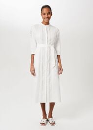 Diana Broderie Midi Dress, Ivory, hi-res