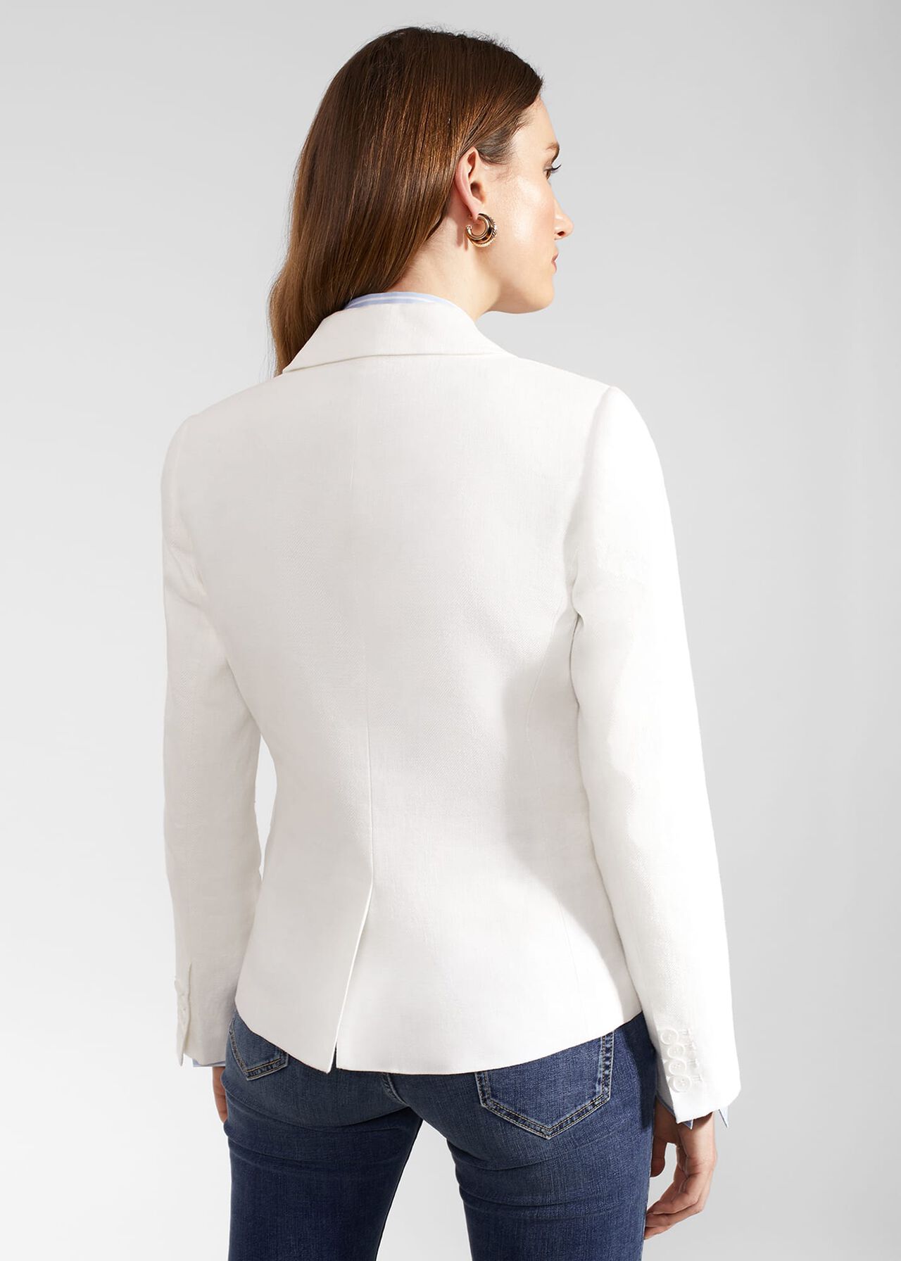 Petite Blake Linen Jacket, Ivory, hi-res