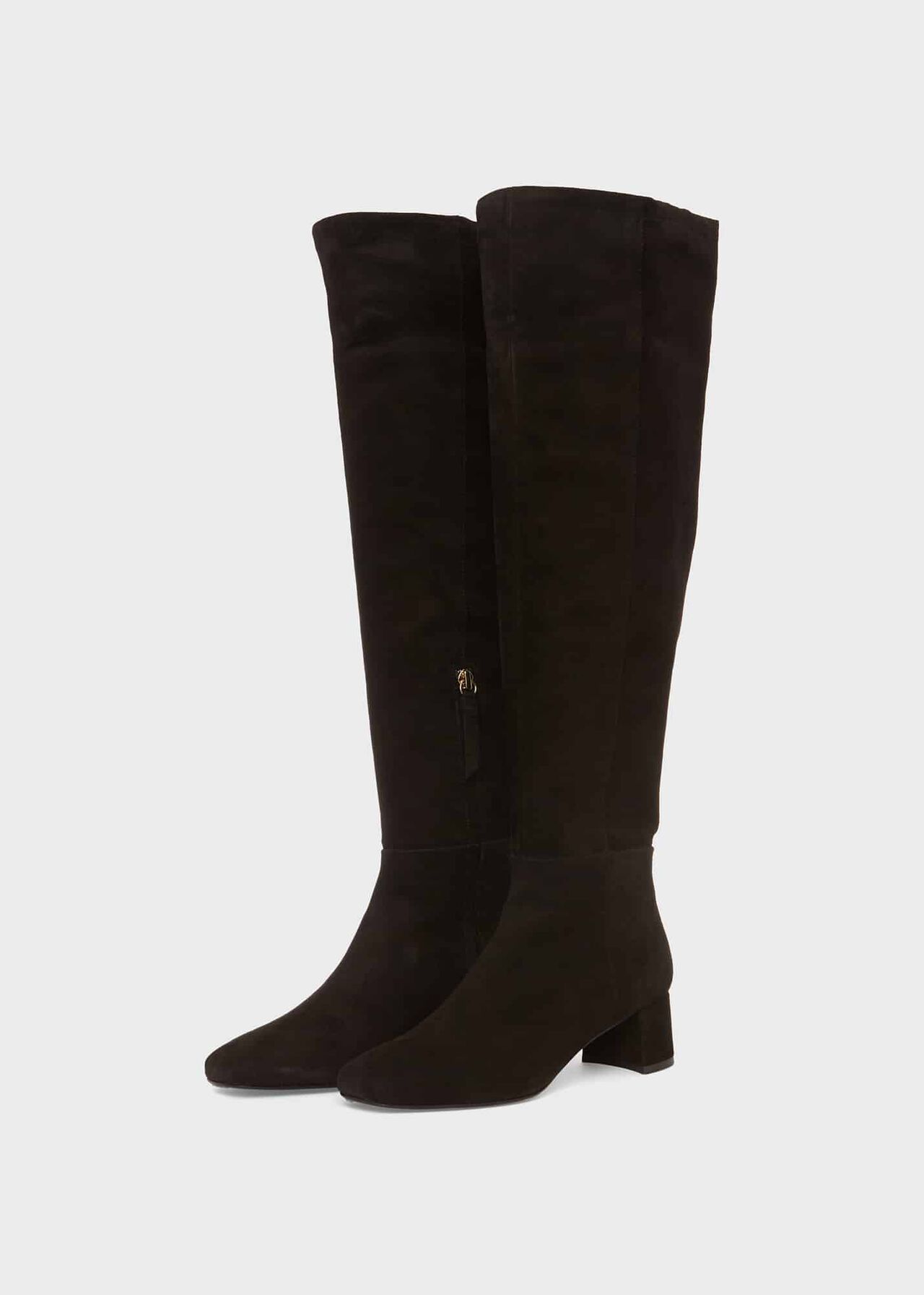 Khloe Leather Over Knee Boots, Black, hi-res