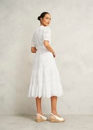Petite Rosanna Broderie Dress, Hobbs White, hi-res
